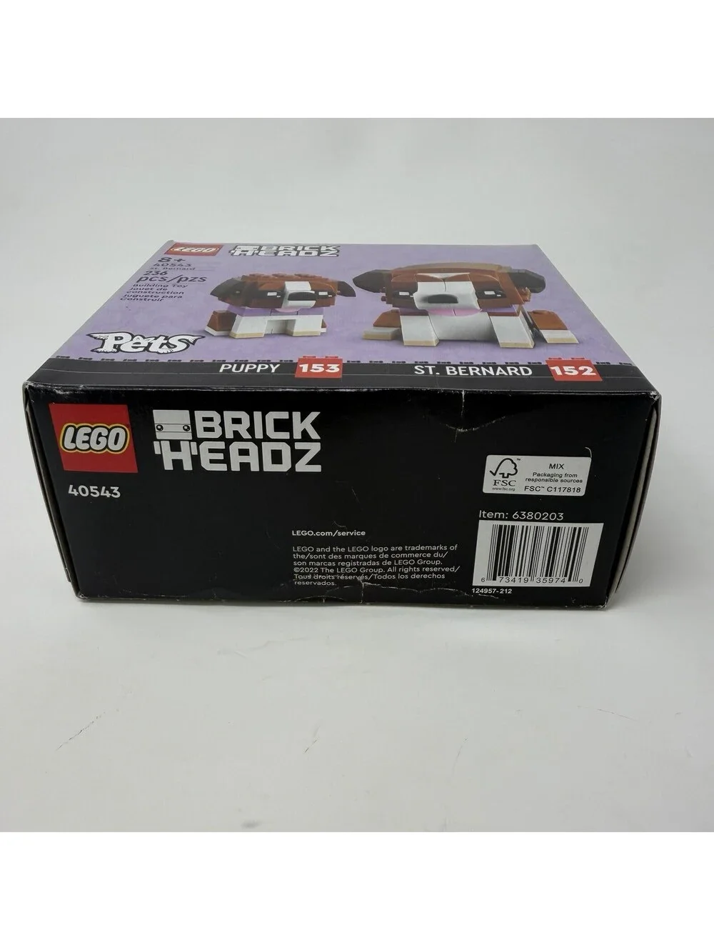 LEGO Brickheadz Pets: Saint Bernard Dog & Puppy Set 40543 New, Sealed